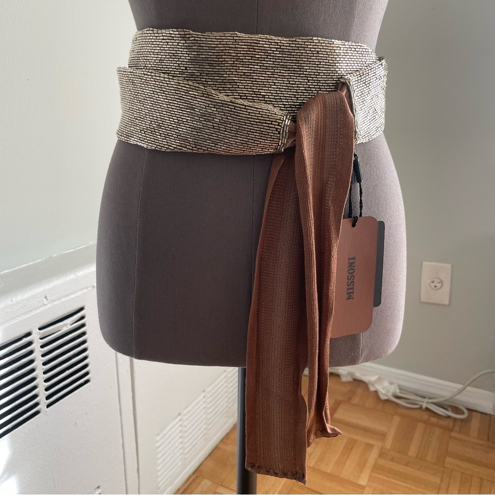 Vintage Missoni glass beaded sash belt